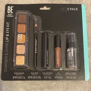 BE Beauty Essentials Shimmer & Shine Lip & Eye Kit - Gold/Bronze